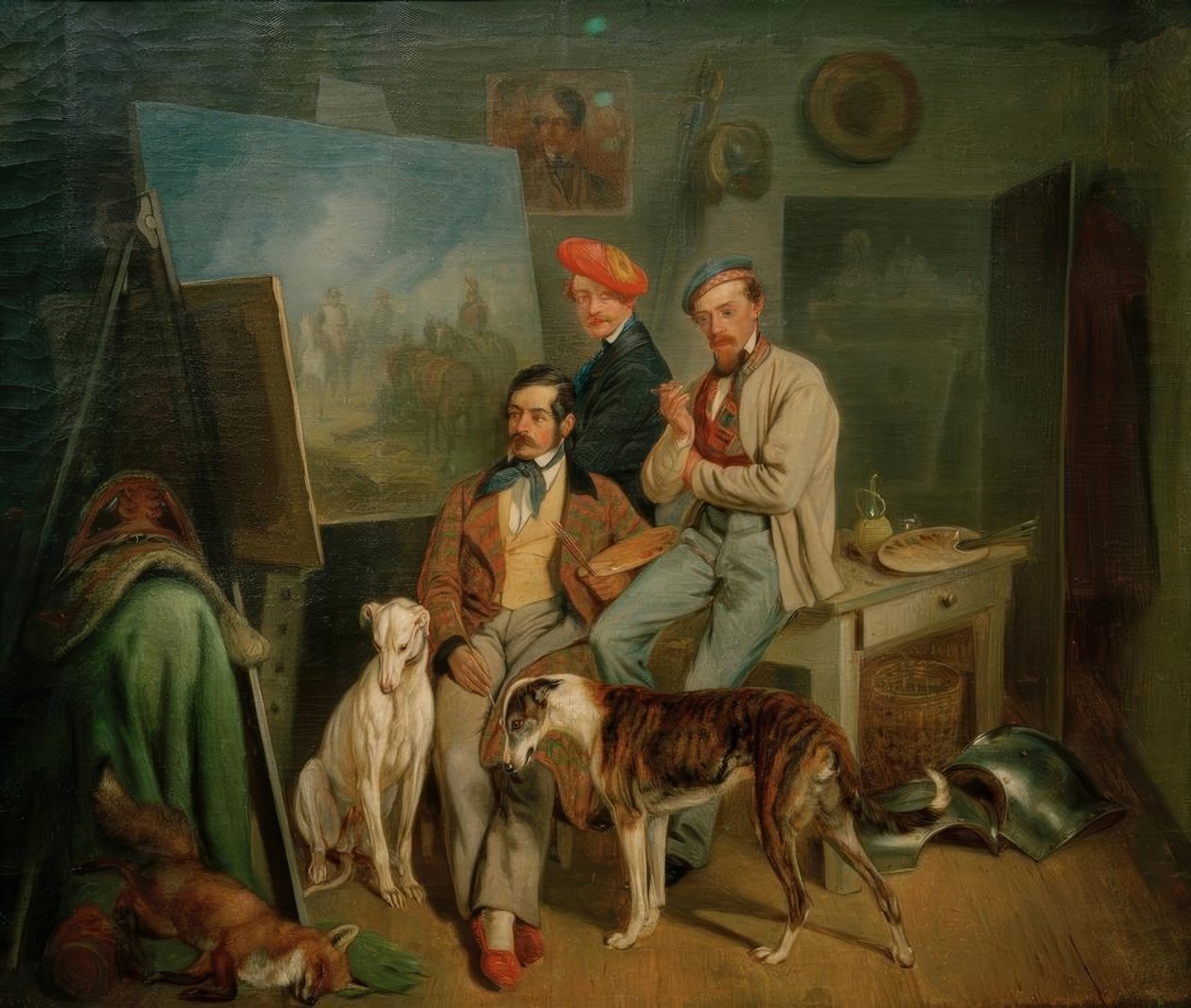 Brødrene Benno, Franz og Eugen Adam i studio av Franz Adam