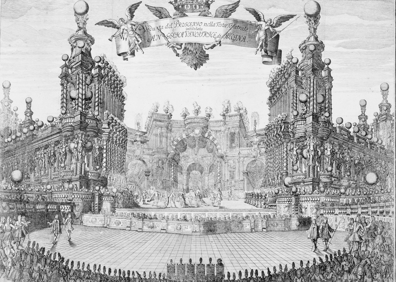 Proscenium for Angelica, vinner av Alcina, 1716. av Franz Ambros Dietel