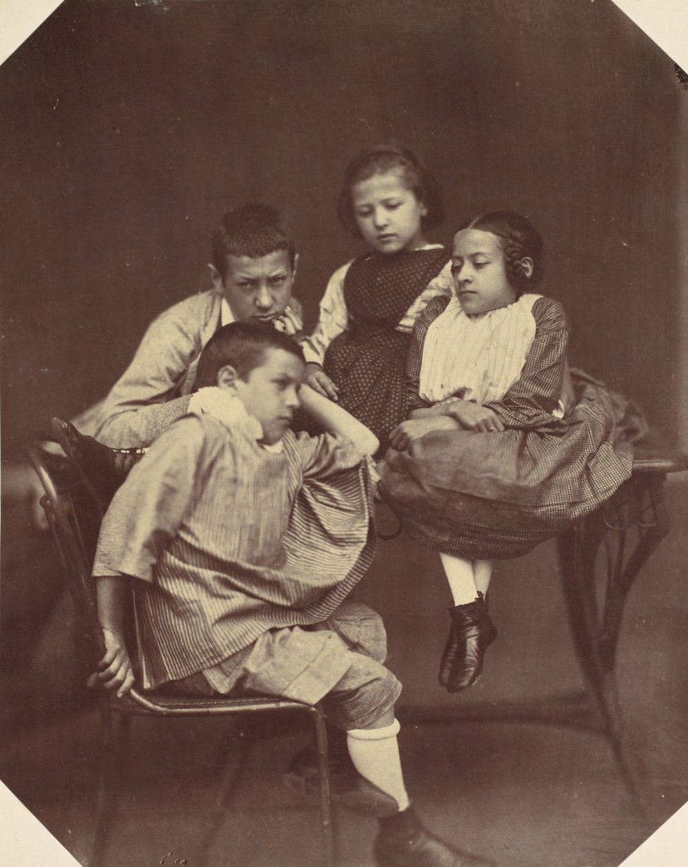 Alfons, Eugen, Marie og Hermine Antoine, 1850-60-tallet. av Franz Antoine