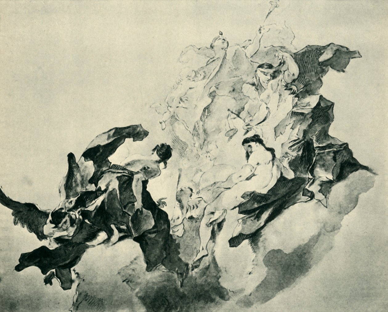 Allegori om tro, rettferdighet og maleri, 1758-1759, 1943. av Franz Anton Maulbertsch