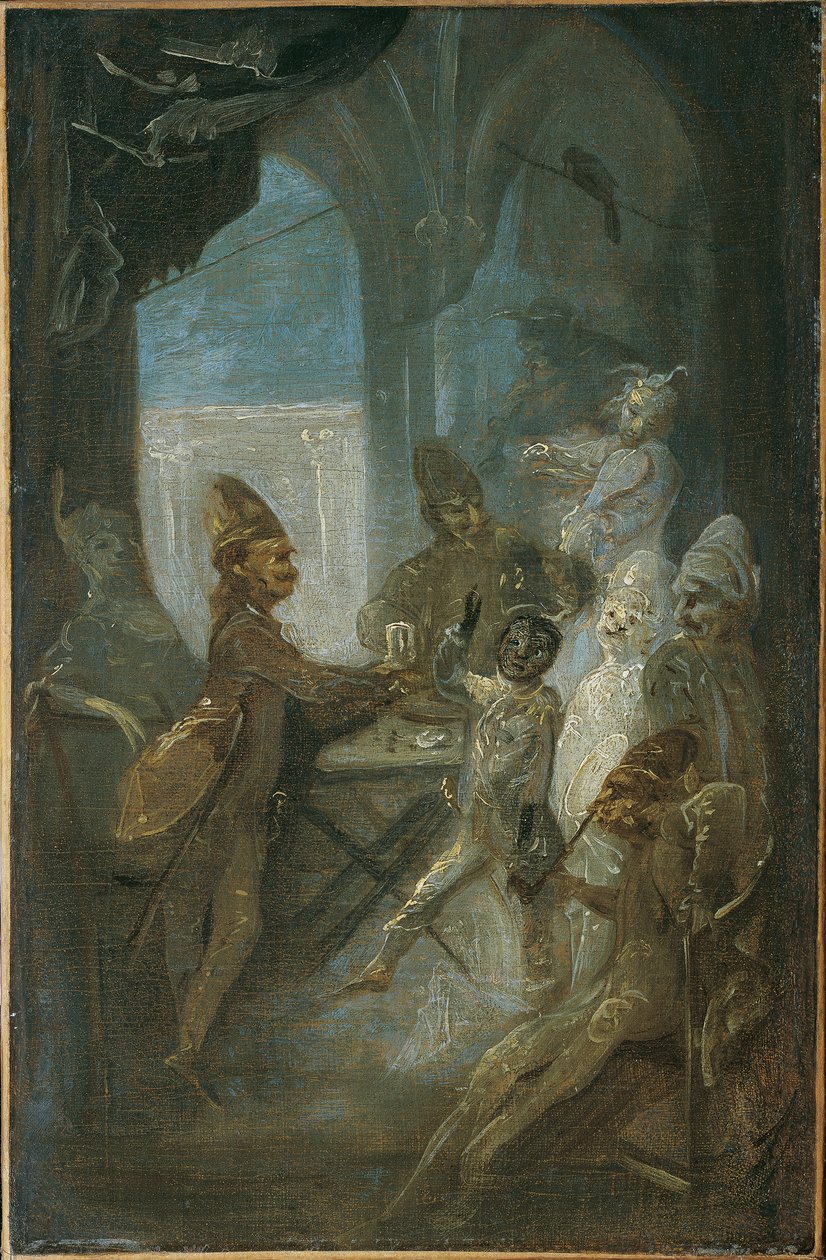 Teaterscene (barn som leker soldater?) av Franz Anton Maulbertsch