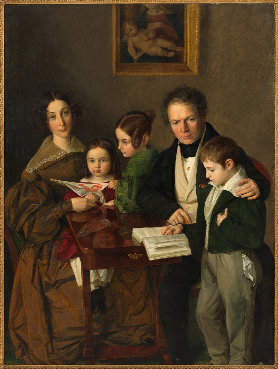 Komponisten Johann Baptist Gänsbacher 1778-1844 og hans familie, ca. 1838. av Franz Anton Stecher