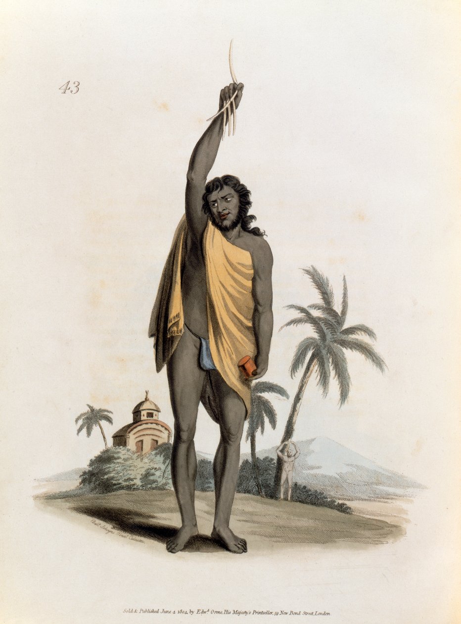 Hindu Priest, pub. av Edward Orme, 1804 av Franz Balthazar Solvyns