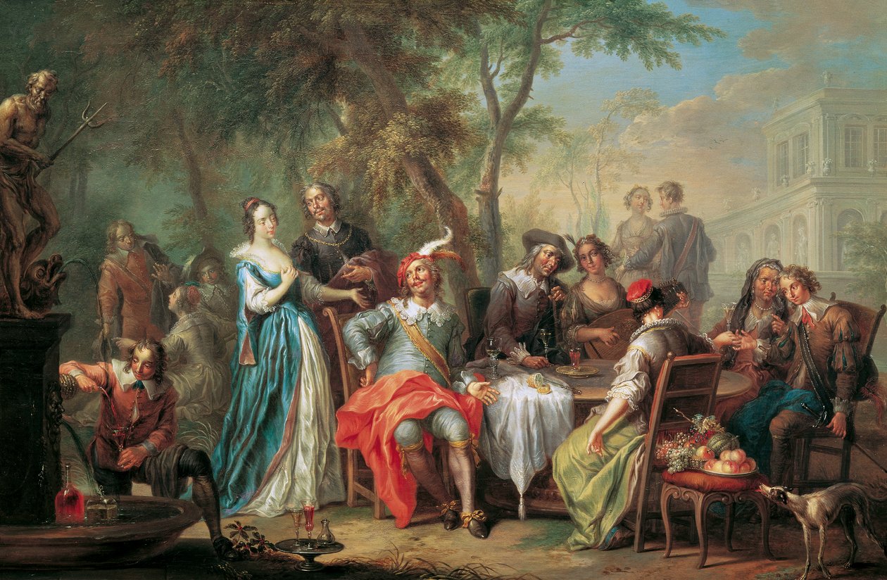 Utendørs underholdning med vin og sang av Franz Christoph Janneck