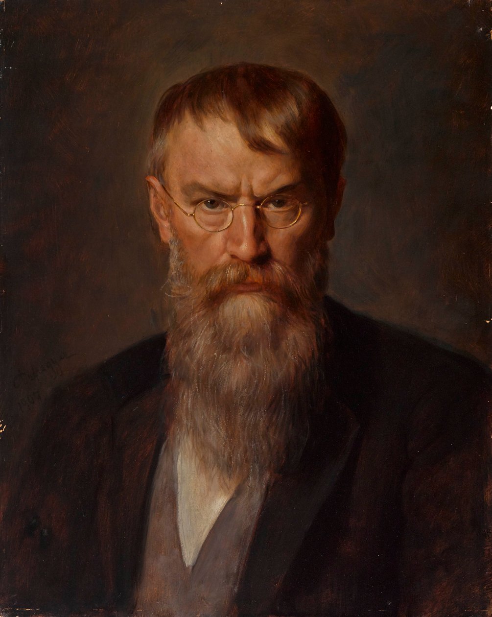 Portrett av Franz von Lenbach 1836-1904, 1907. av Franz Defregger von