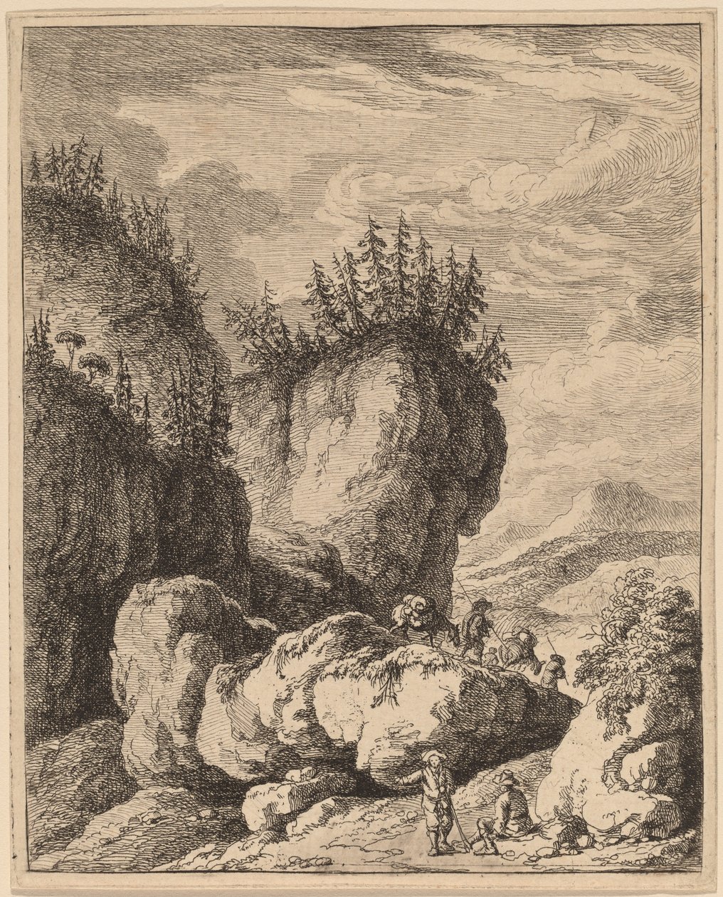 Veien som krysser Praco-fjellet, fra Ricci til Genova av Franz Edmund Weirotter
