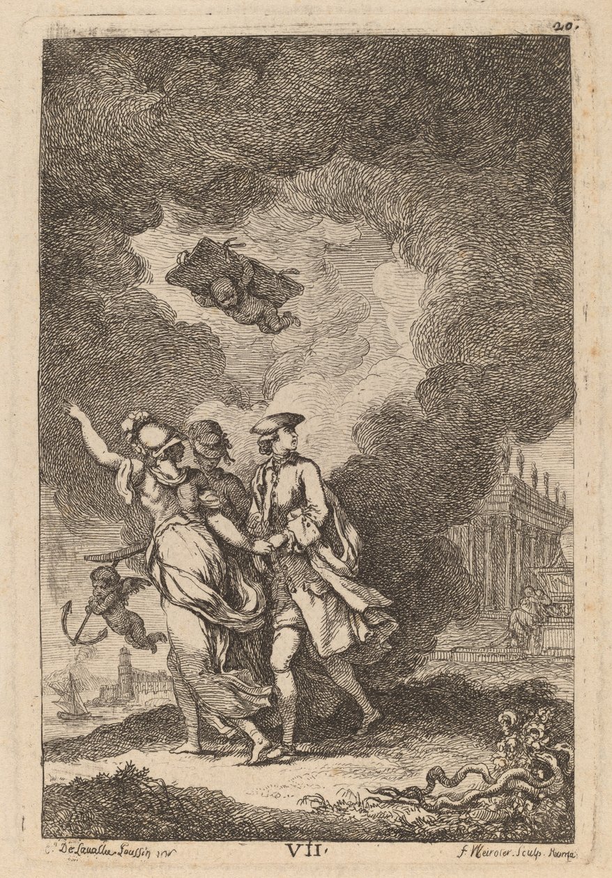I komme til Roma: pl. 7 av Franz Edmund Weirotter after Étienne de Lavallée Poussin