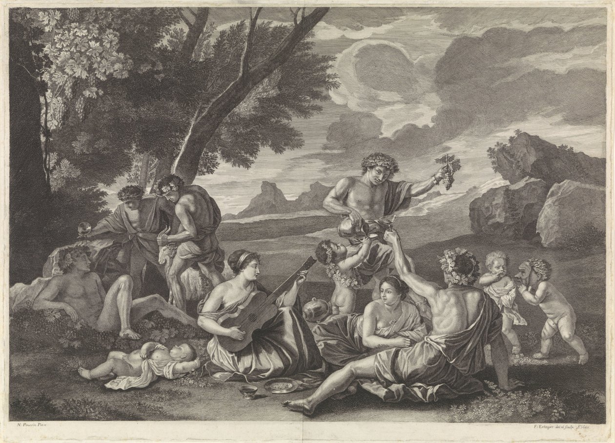 Landskap med Bacchae av Franz Ertinger