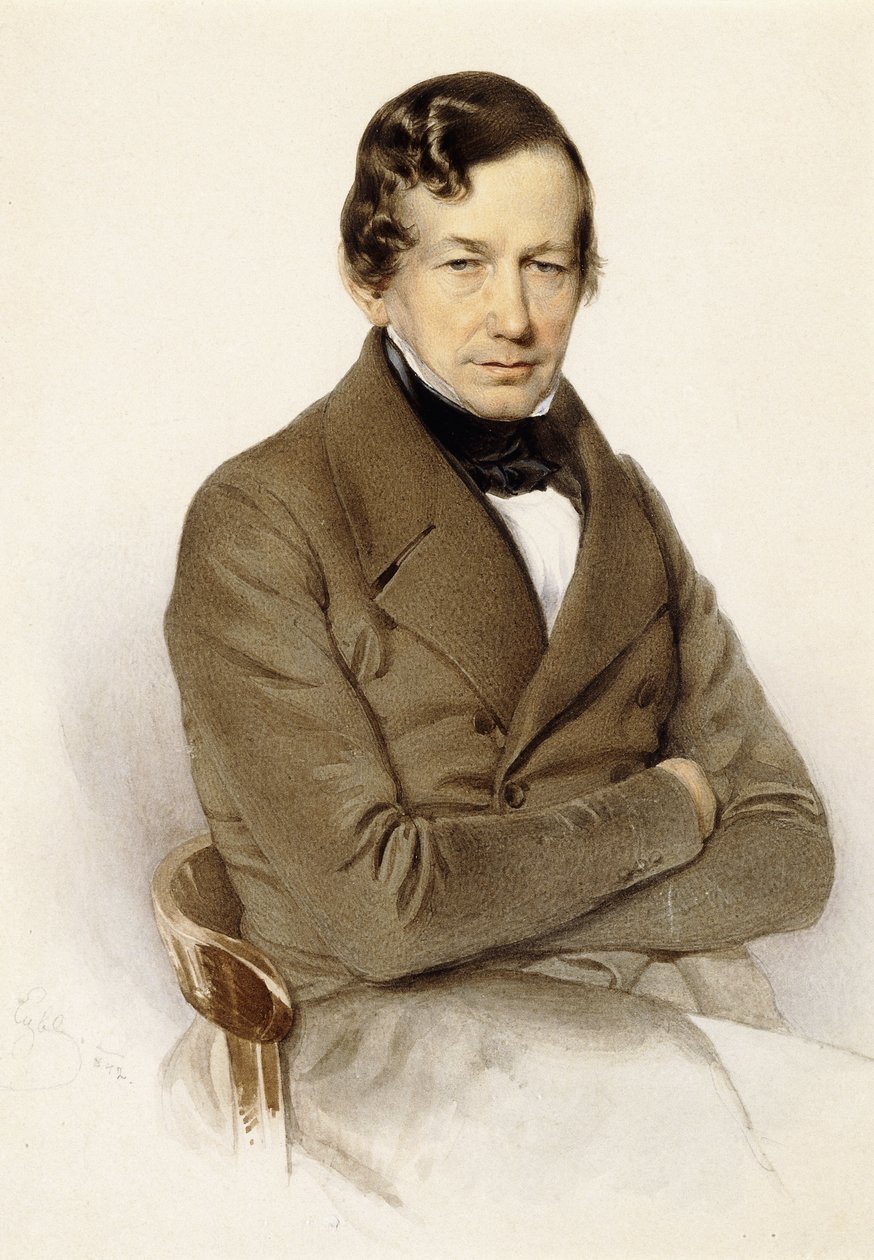 Portrett av Anton Diabelli, sittende halv lengde, 1842 av Franz Eybl