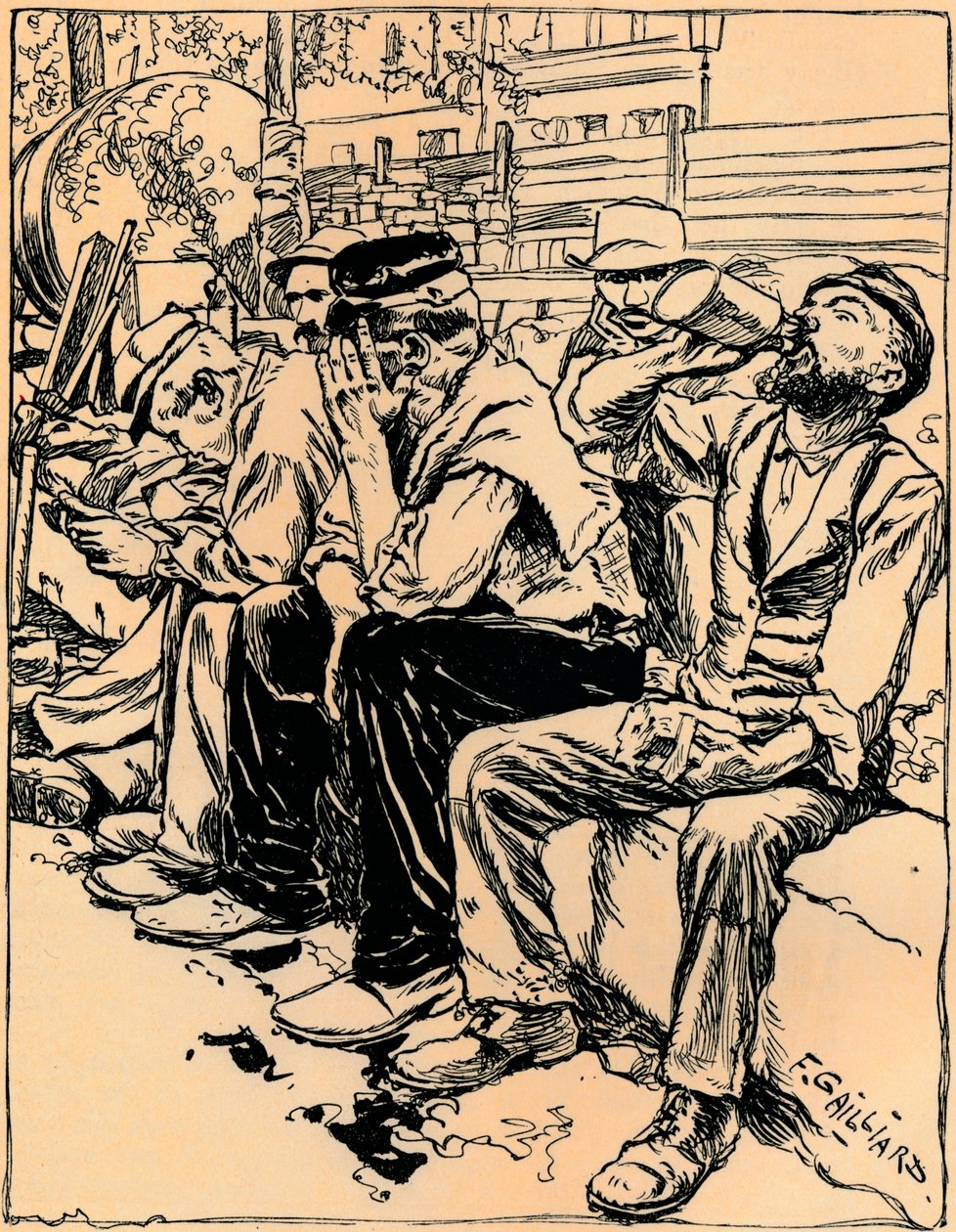 Arbeidere til middag, c1900 av Franz Gailliard