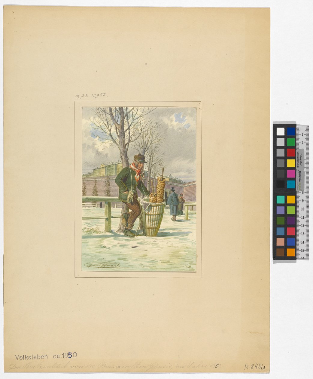 Kringlebaker [kringleselger] foran Franzenporten ved Glacis av Franz Gerasch