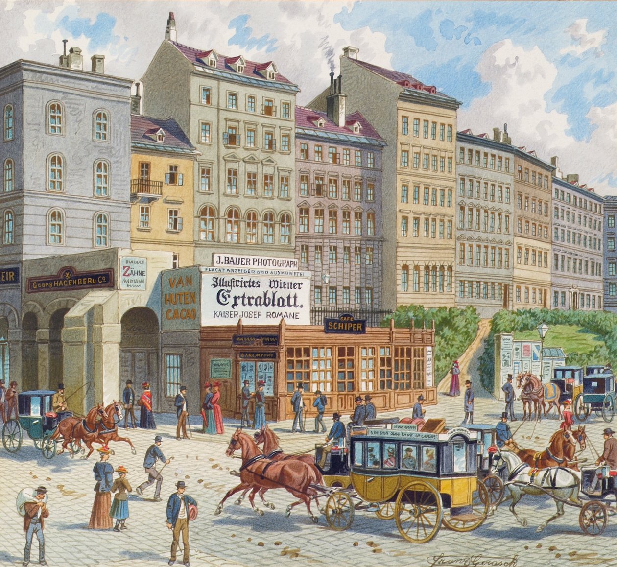 Schottentor og Mölkerbastei i Wien av Franz Gerasch