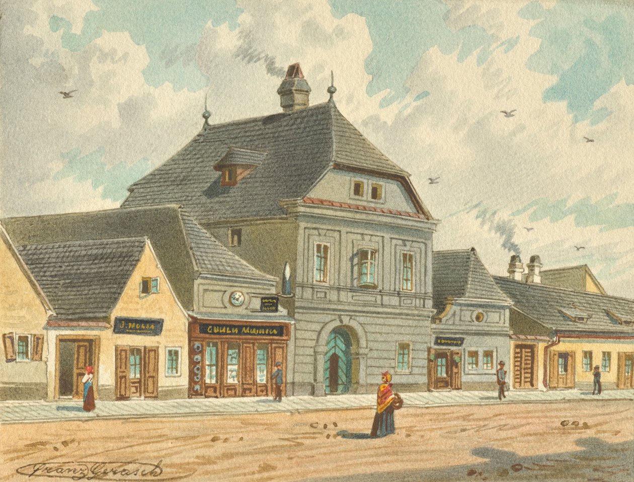 Den tidligere jakthytta til keiserinne Maria Theresa ved Erdbergstraße 109 i Wien av Franz Gerasch