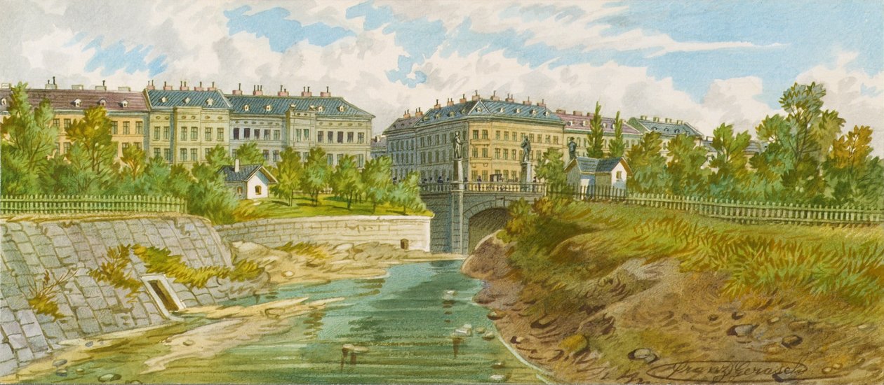 Elisabethbroen over Wien-elven av Franz Gerasch