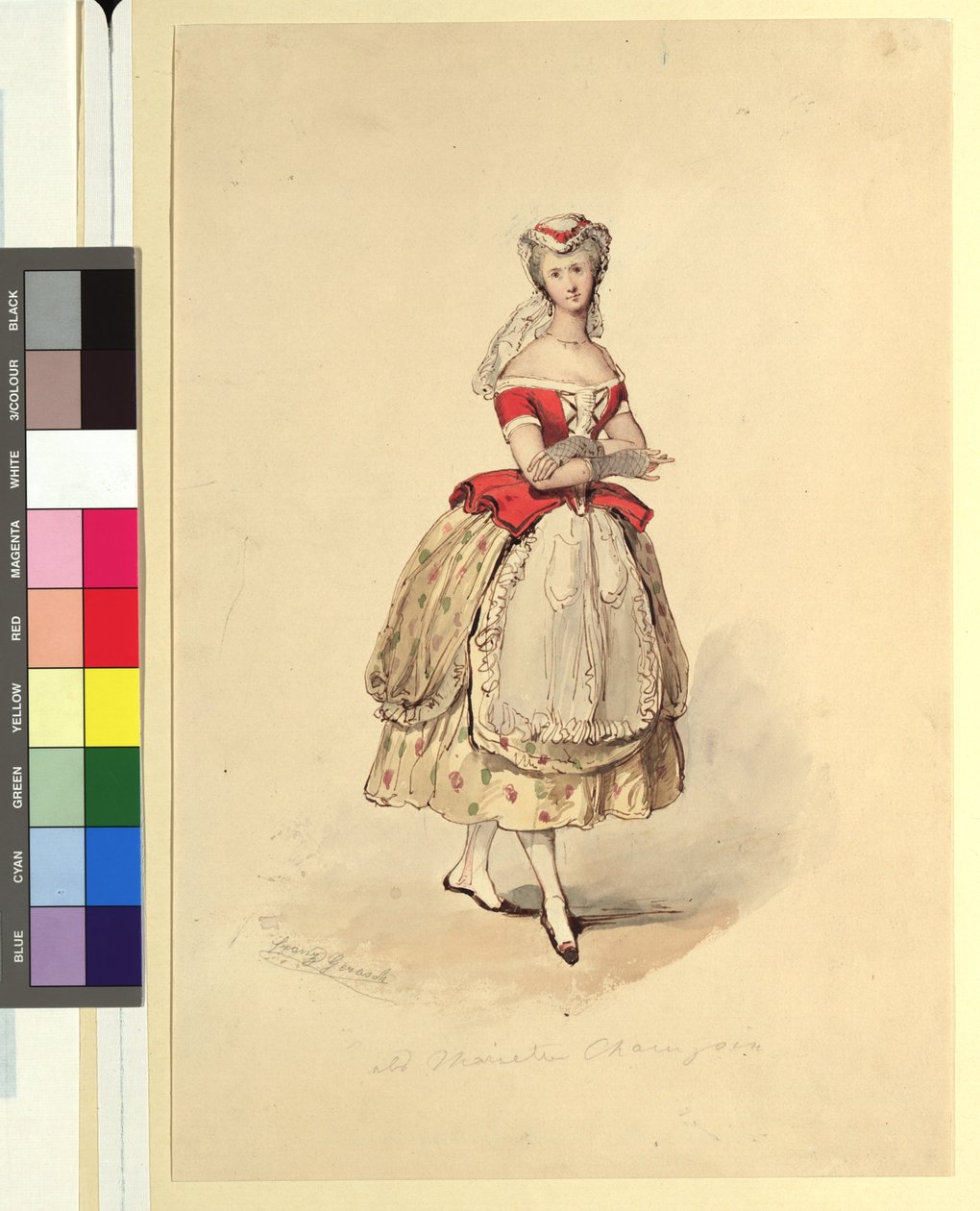 Ida Schuselka-Brüning som landsbyjente i «Maria, regimentets datter» av Franz Gerasch