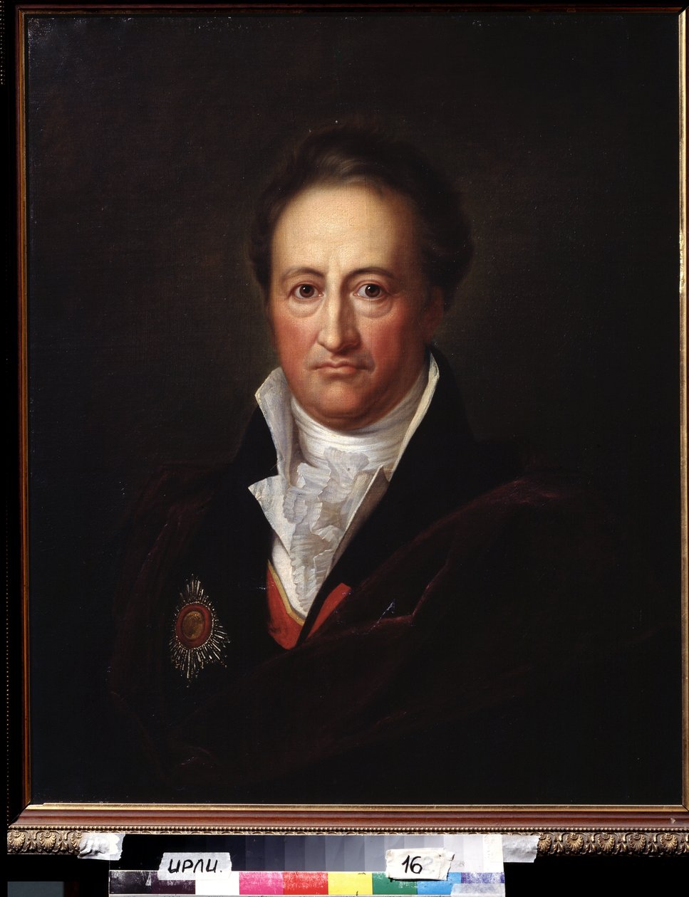 Portrett av forfatteren Johann Wolfgang von Goethe (1749-1832) (Portrett av forfatteren J.W. von Goethe). Maleri av Gerhard von Kugelgen (1772-1820), olje på lerret av Franz Gerhard von Kugelgen