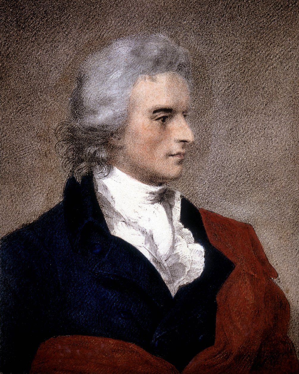 Portrett av Friedrich von Schiller (1759 - 1805) fra et maleri av F.G. von Kugelgen. av Franz Gerhard von Kugelgen