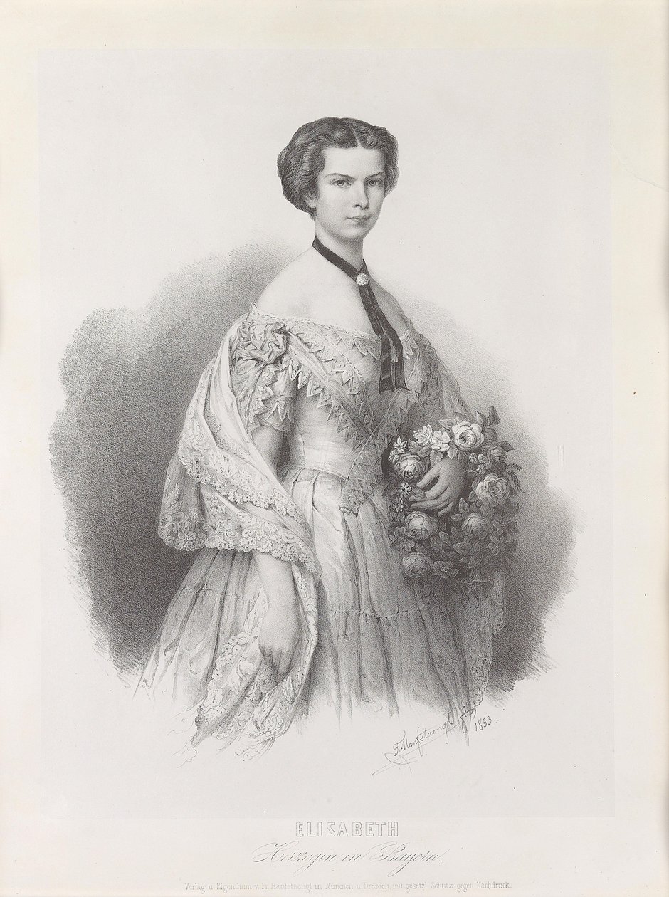 Portrett av keiserinne Elisabeth av Østerrike, 1853. av Franz Hanfstaengl