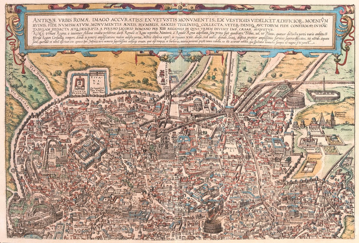 Antikkens Roma, del A, Italia (gravering av Franz Hogenberg
