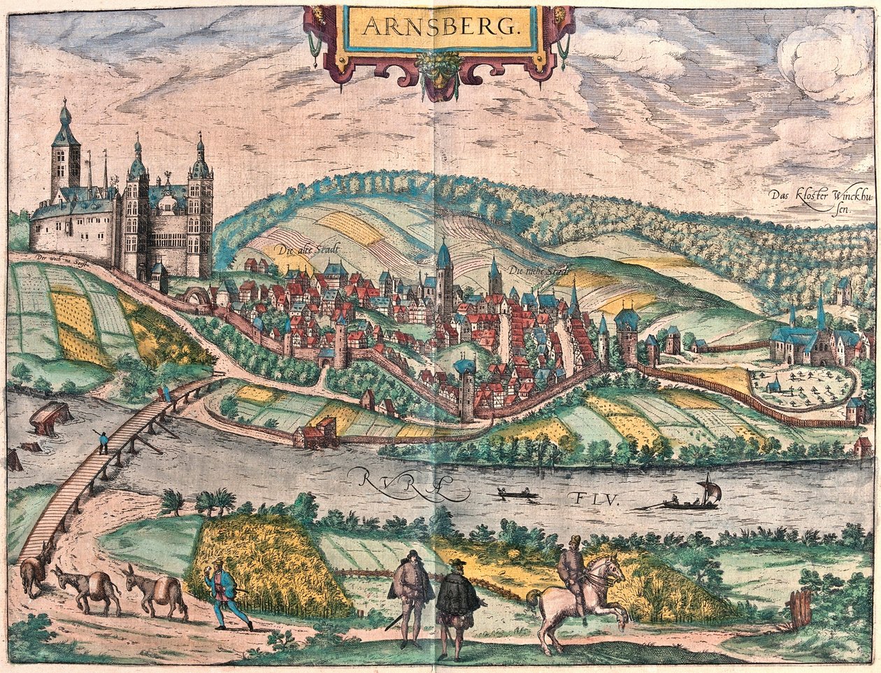 Arnsberg, Tyskland (gravering av Franz Hogenberg