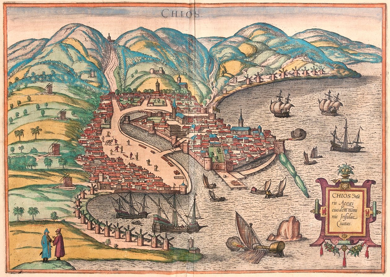 Chios eller Chio, Hellas (gravering av Franz Hogenberg