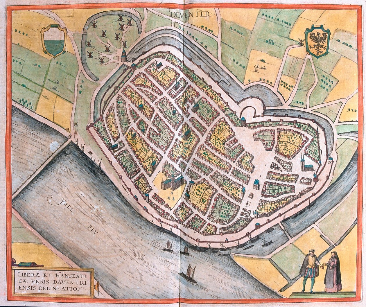 Deventer, Nederland (gravering av Franz Hogenberg