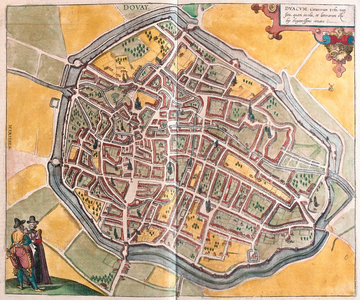 Douai, Frankrike (gravering av Franz Hogenberg