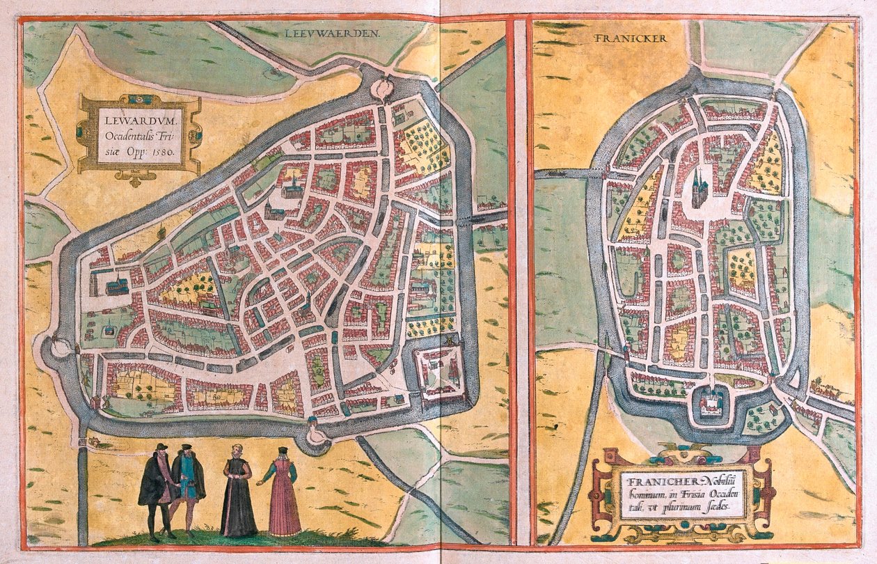 Franeker, Nederland (gravering av Franz Hogenberg