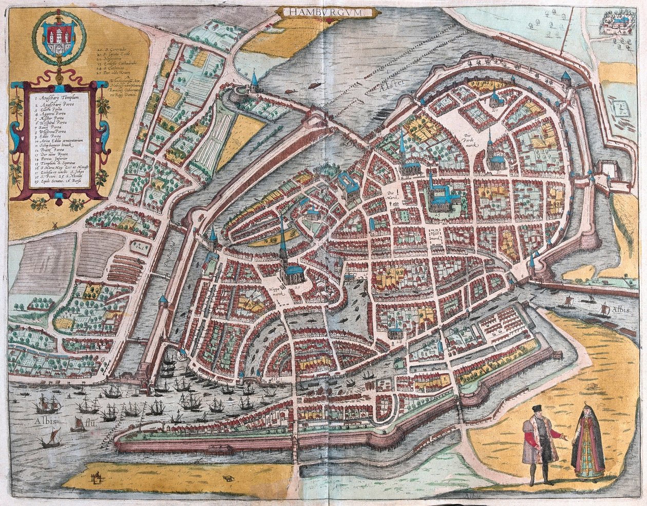 Hamburg, Tyskland (gravering av Franz Hogenberg