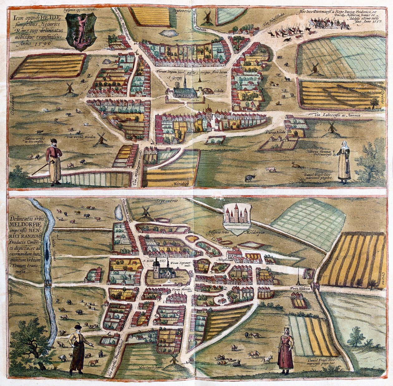 Heide og Meldorf, Tyskland av Franz Hogenberg