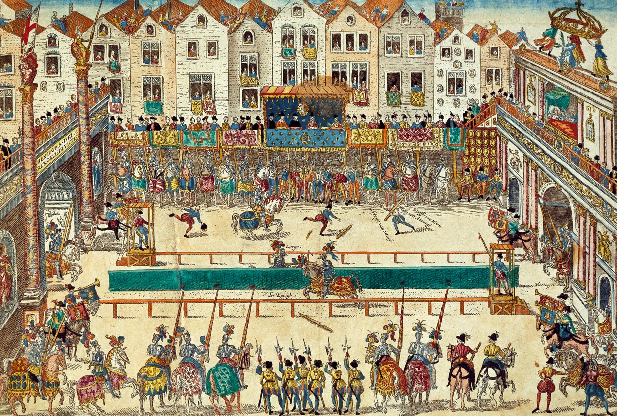 Henry II av Frankrike dødelig såret, 30. juni av Franz Hogenberg