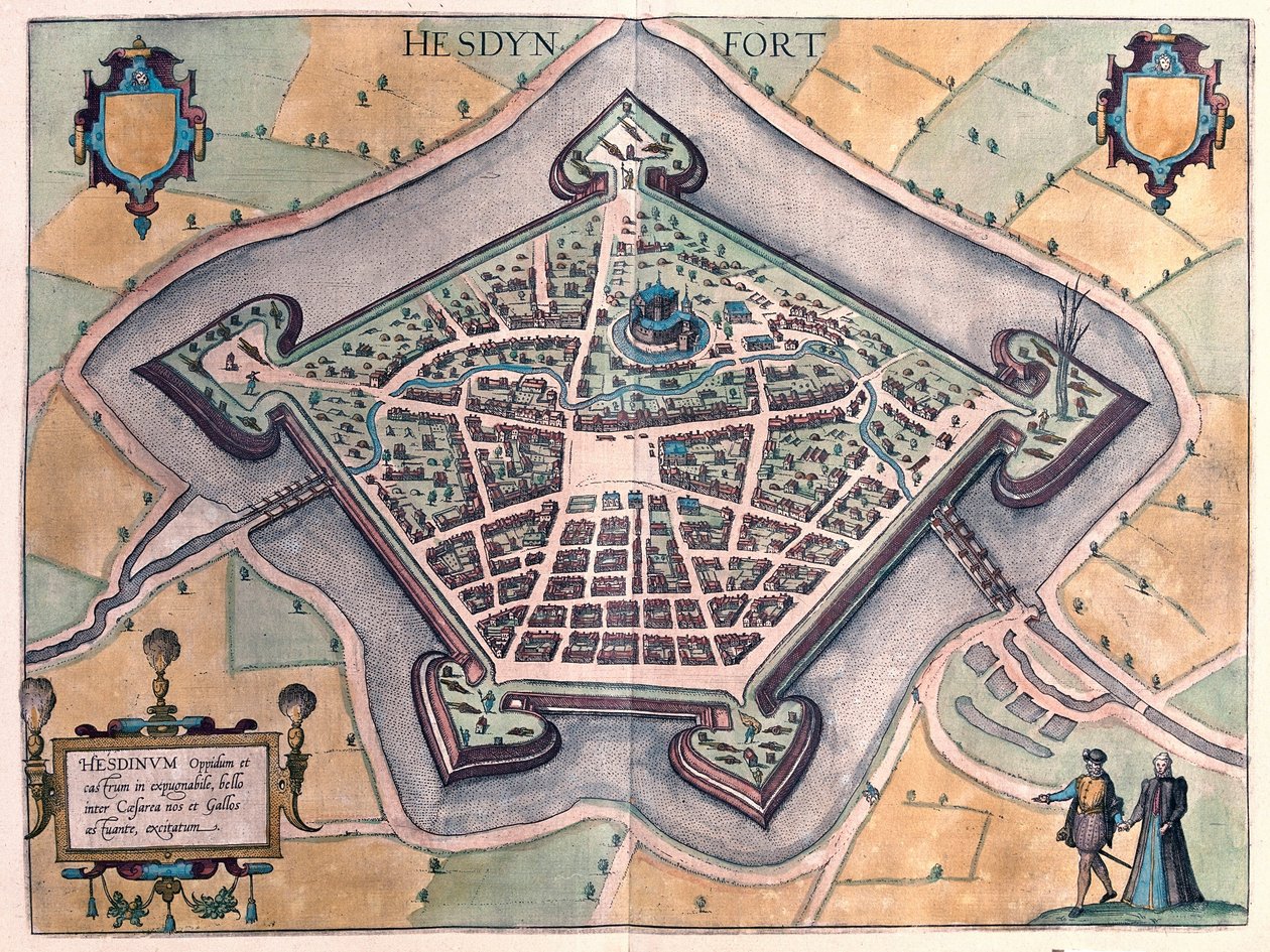 Hesdin, Frankrike (gravering av Franz Hogenberg