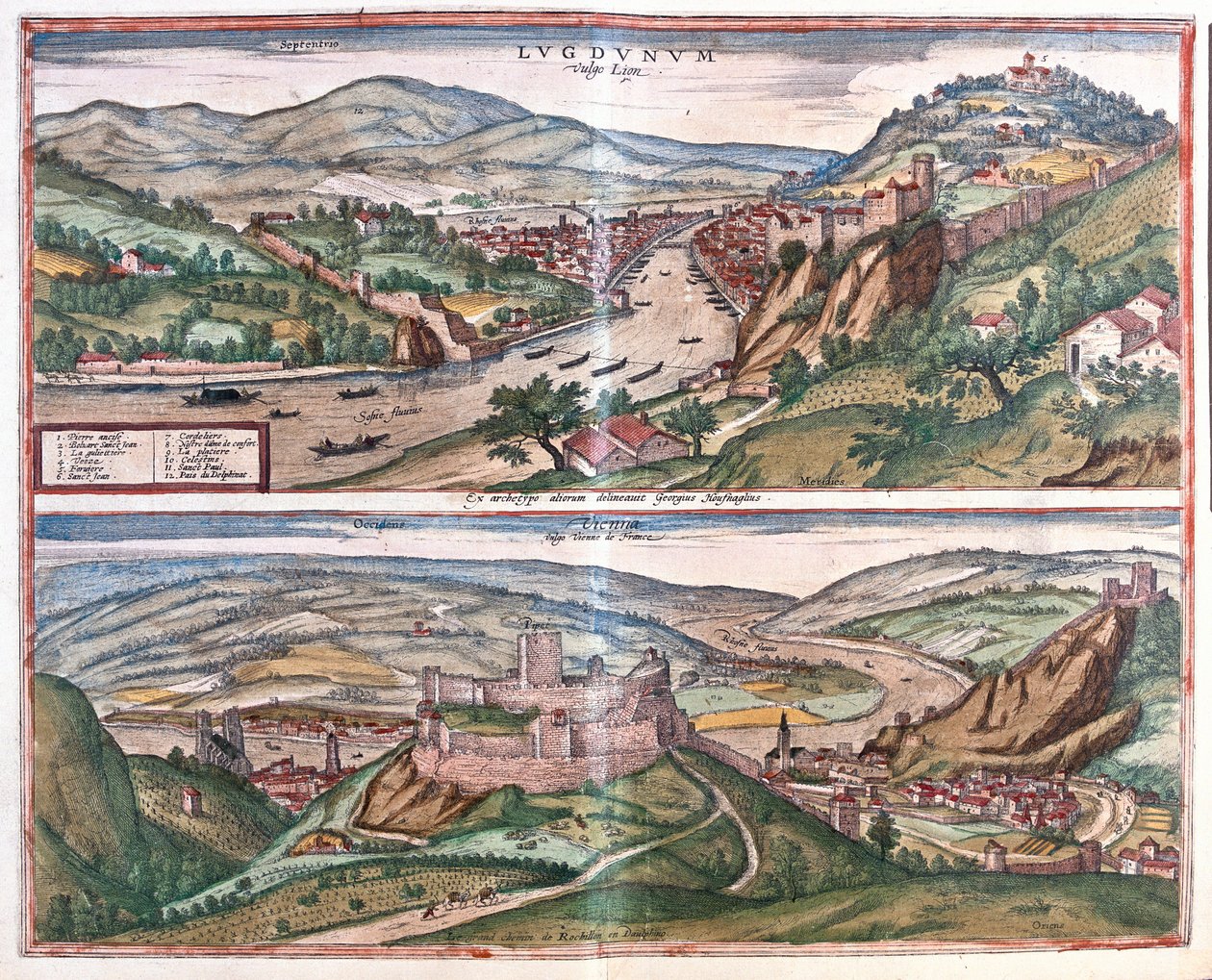 Lyon - Vienne, Frankrike (gravering av Franz Hogenberg