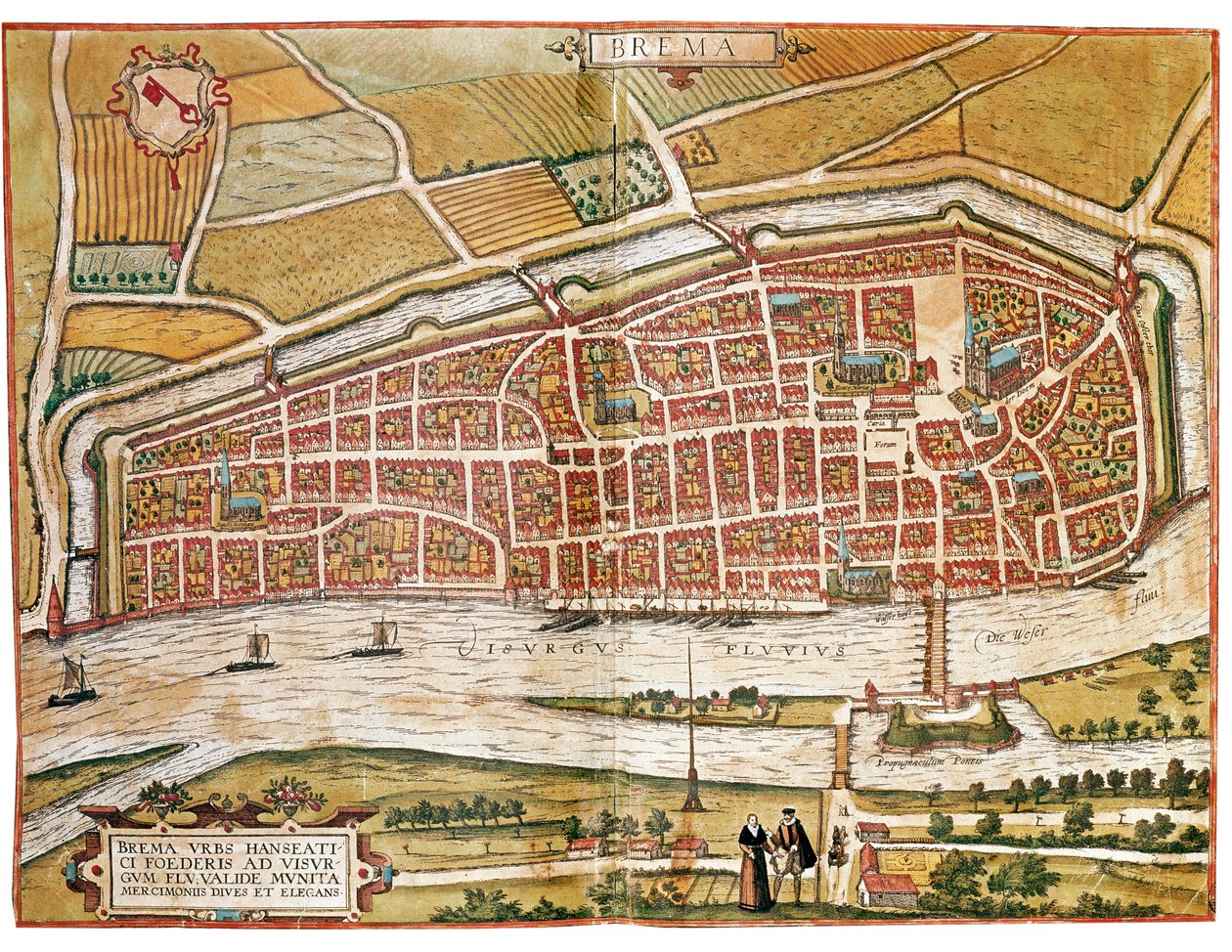 Kart over Bremen (gravering av Franz Hogenberg