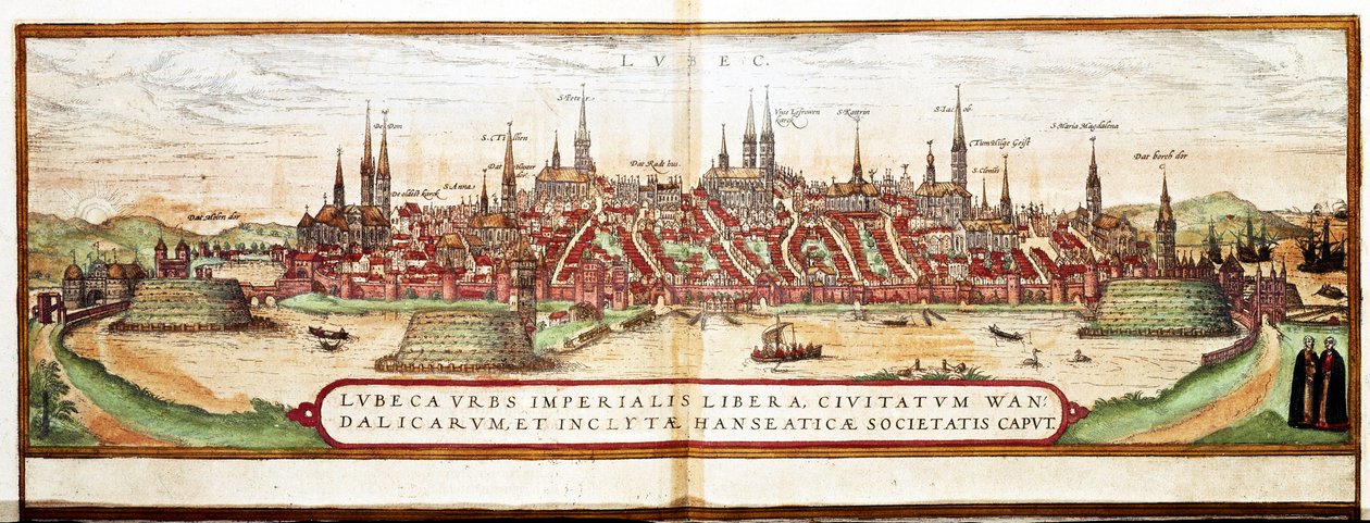 Kart over Lubeck (gravering av Franz Hogenberg