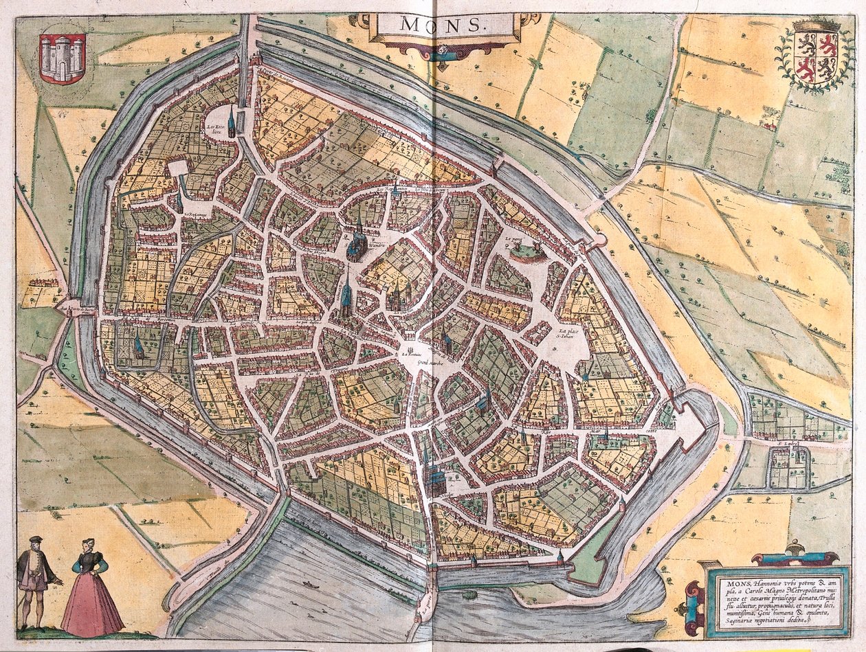 Mons, Belgia (gravering av Franz Hogenberg
