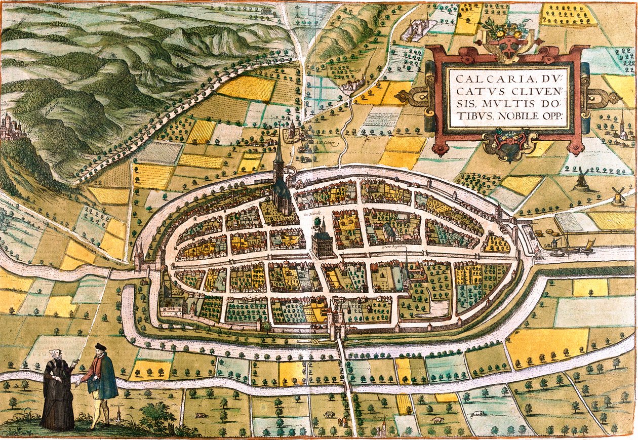 Plan av Kalkar (Calcaria), Tyskland (radering av Franz Hogenberg