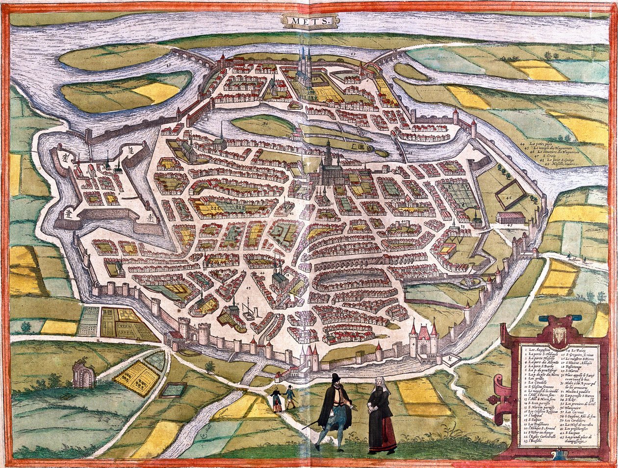 Plan for Metz (Mets), Frankrike (radering av Franz Hogenberg
