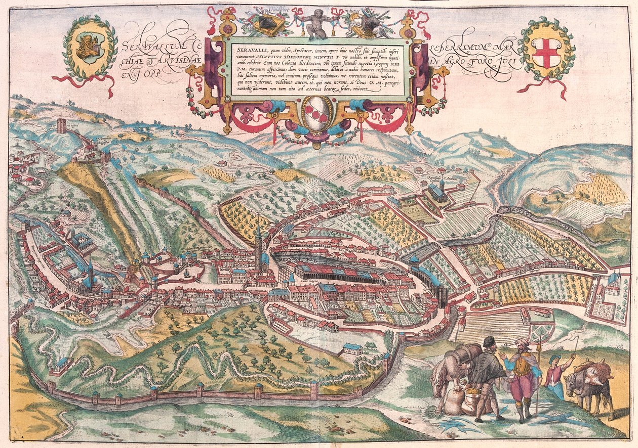 Serravalle, Vittorio Veneto (Treviso), Italia (gravering av Franz Hogenberg