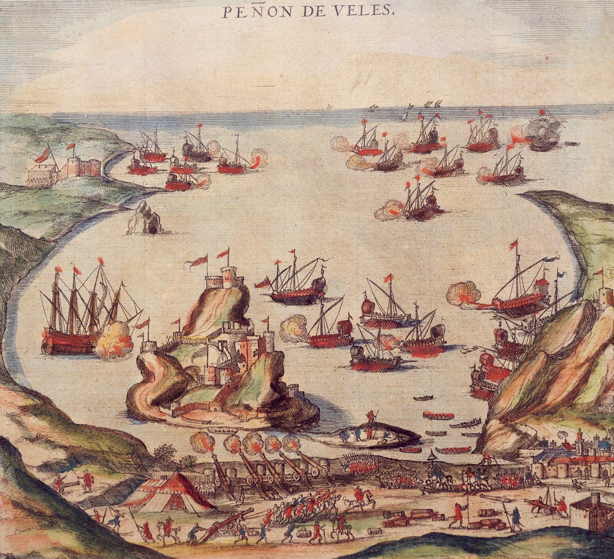 Den osmanske korsaren Khayr al-Din Barbarossa mot Charles Vs hær, av Franz Hogenberg av Franz Hogenberg