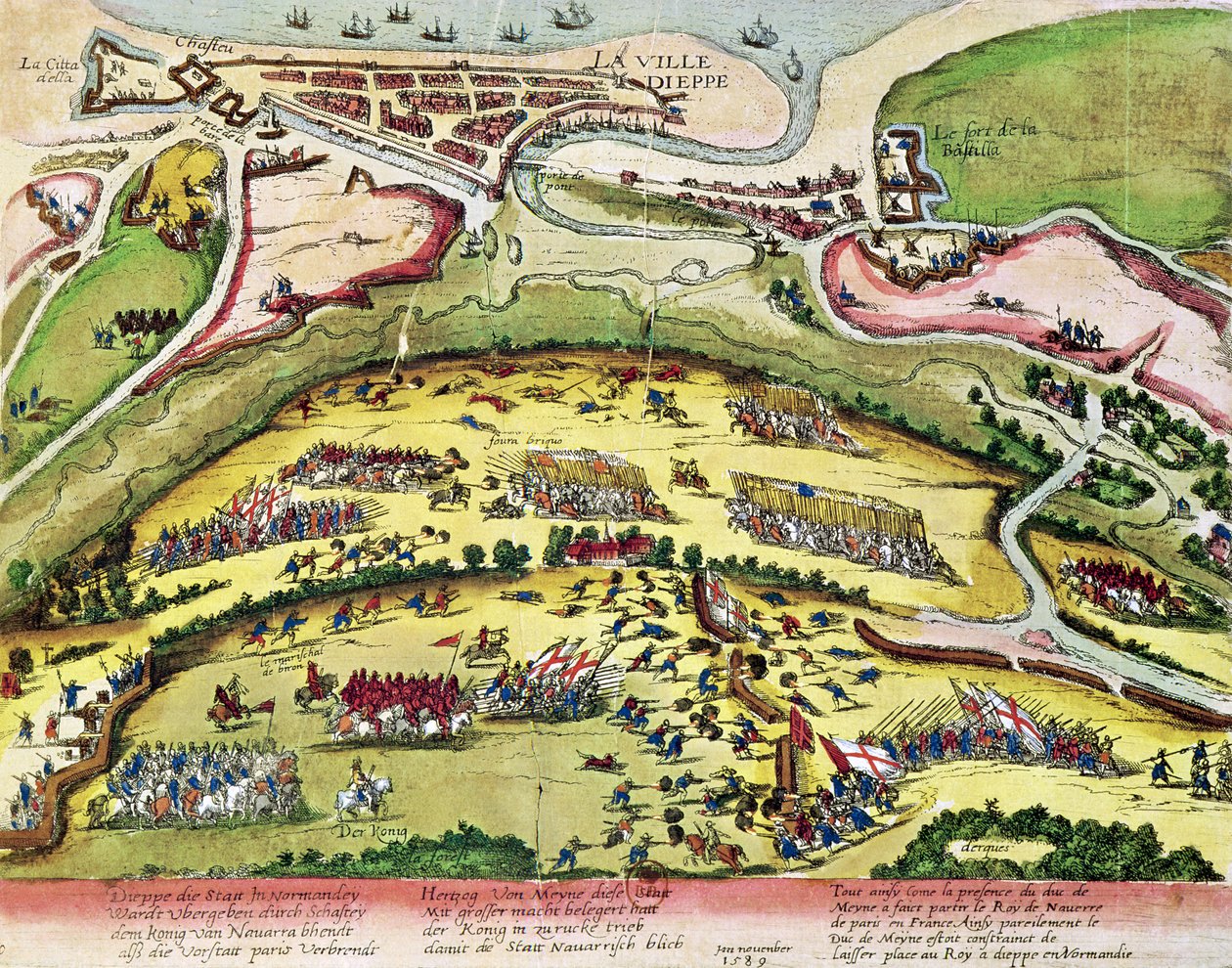 Beleiringen av Dieppe i 1589, 1589-92 av Franz Hogenberg
