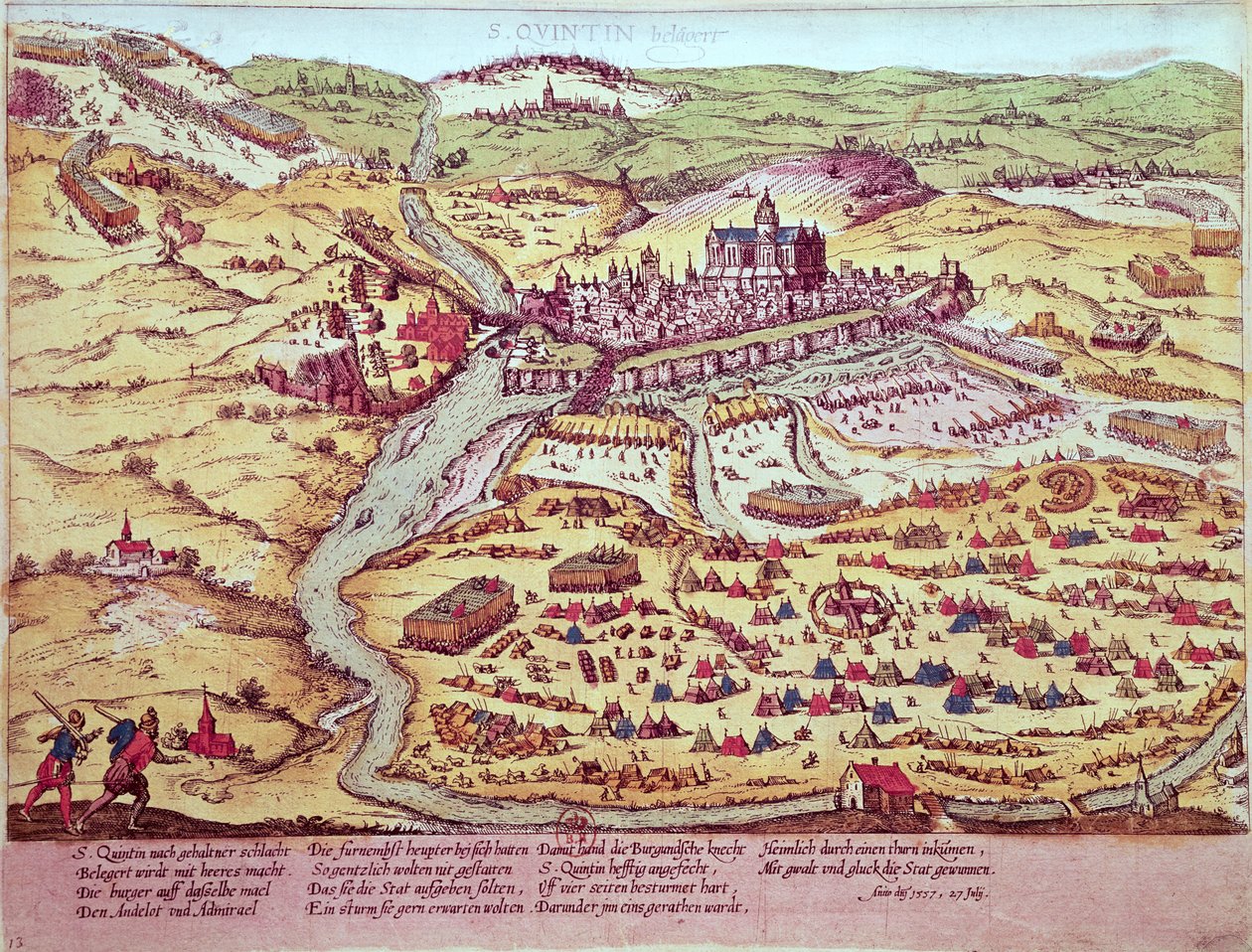 Beleiringen av St. Quentin, 27. juli 1557 av Franz Hogenberg