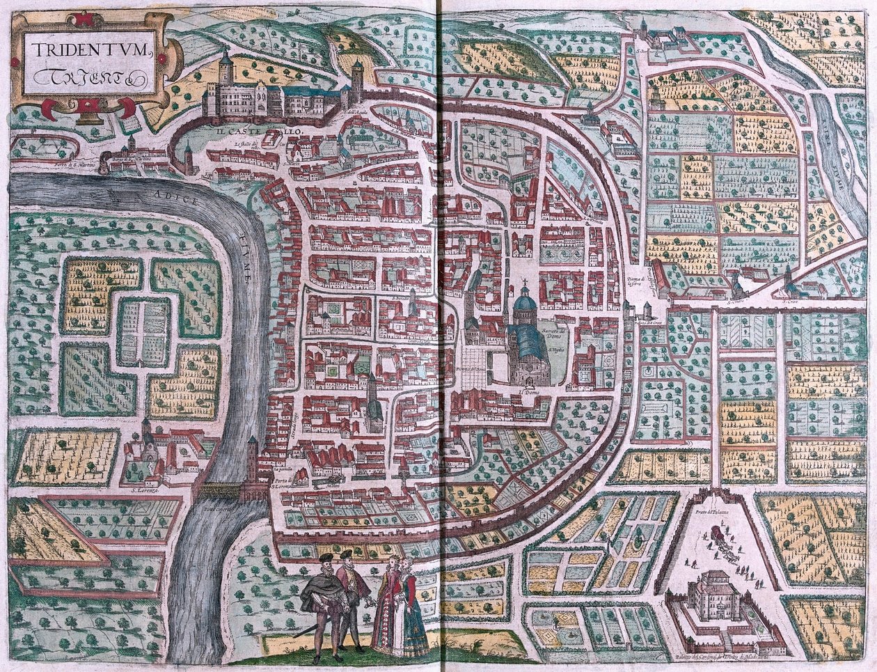 Trento, Italia (gravering av Franz Hogenberg