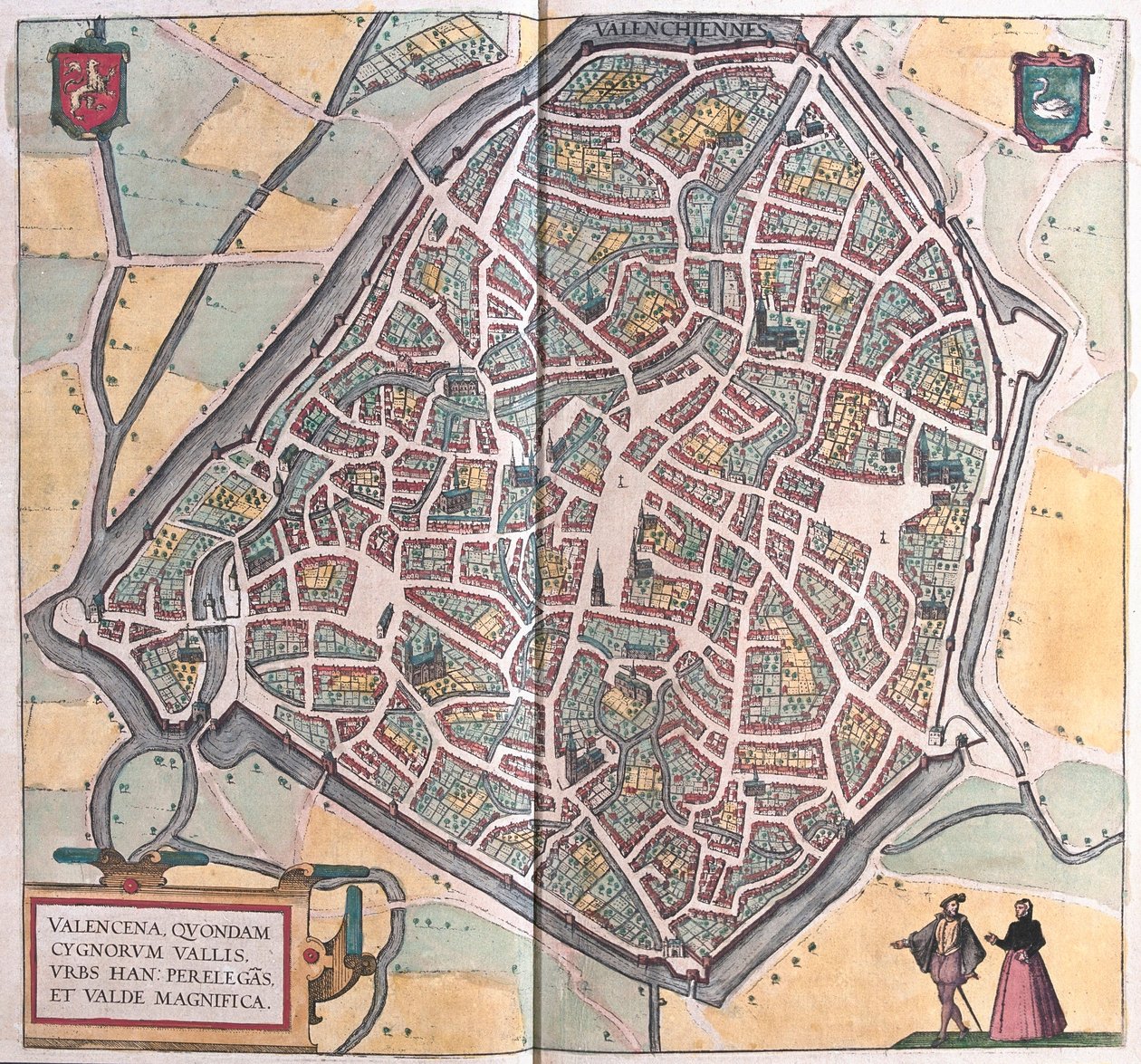 Valenciennes, Frankrike (gravering av Franz Hogenberg
