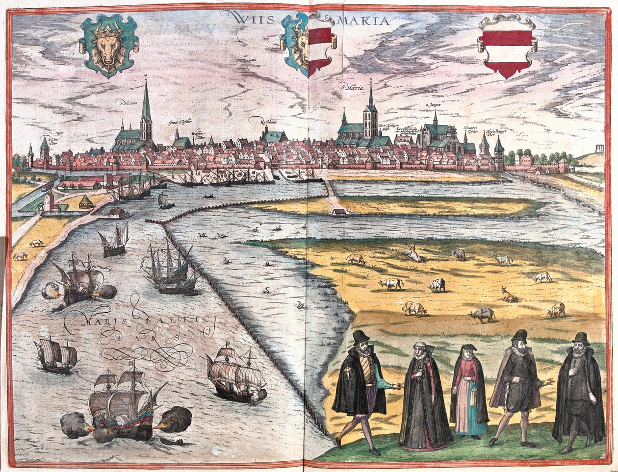 Wismar, Tyskland (gravering av Franz Hogenberg