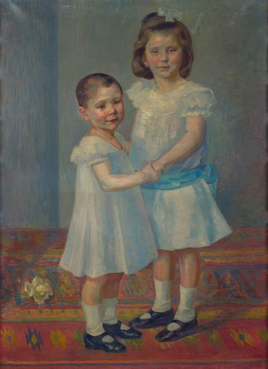 Portrett av to barn av Franz Jaschke