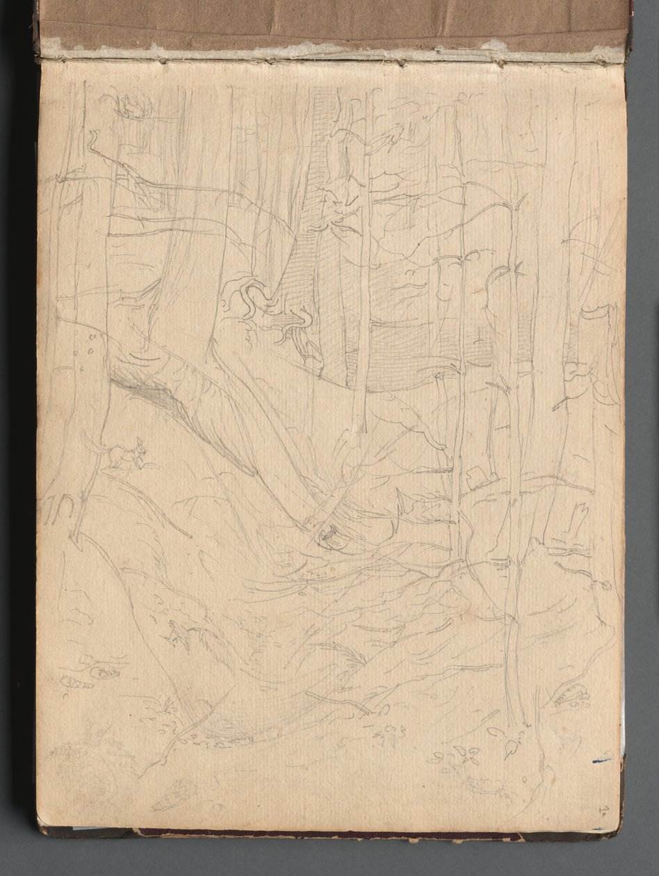 Album med utsikt over Roma og omegn, landskapsstudier, side 01a: Romersk landskap. av Franz Johann Heinrich Nadorp
