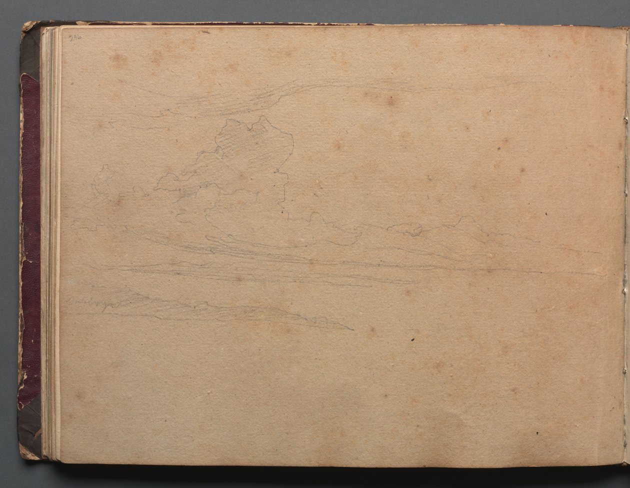 Album med utsikt over Roma og omegn, Landskapsstudier, side 29b: Landskapsstudie. av Franz Johann Heinrich Nadorp