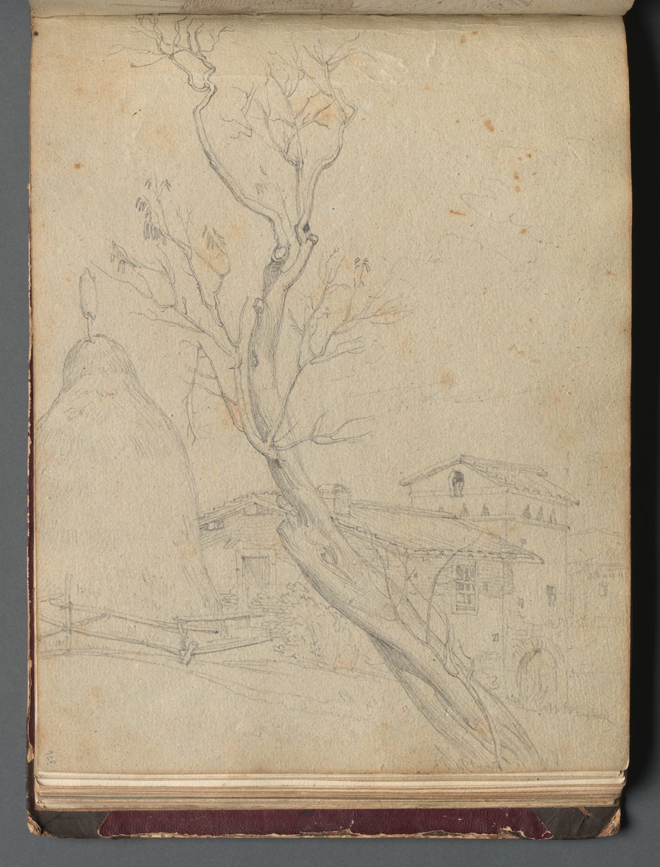 Album med utsikt over Roma og omegn, landskapsstudier, side 37b: Romersk landskap. av Franz Johann Heinrich Nadorp