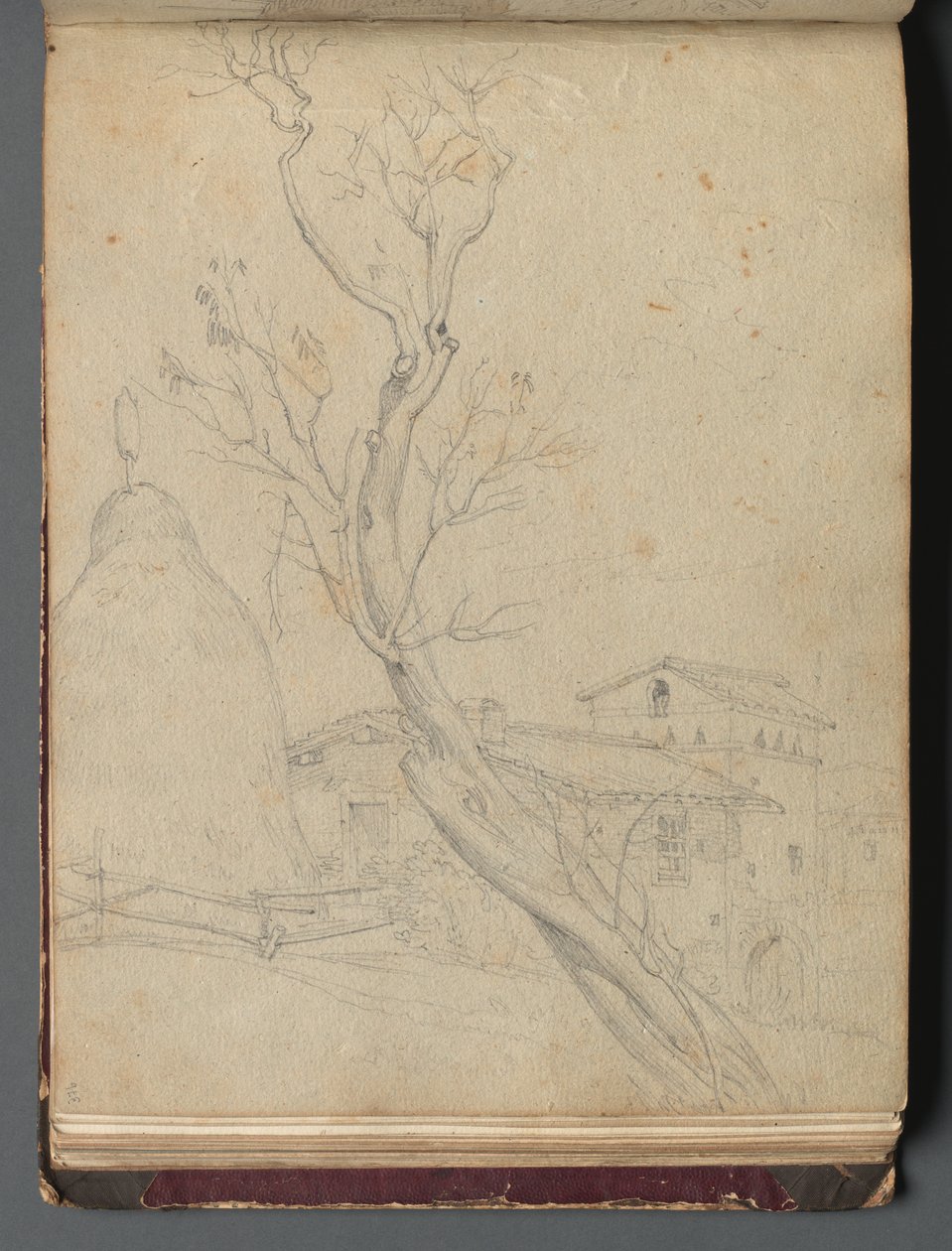 Album med utsikt over Roma og omegn, landskapsstudier, side 37b: Romersk landskap av Franz Johann Heinrich Nadorp